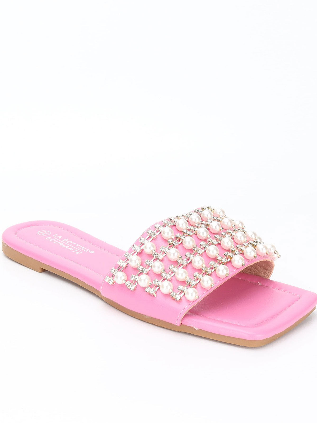 Anna Clara - Flip-flops dekorerade med imitationsljus och pärlor - Black